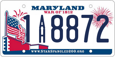 MD license plate 1AH8872