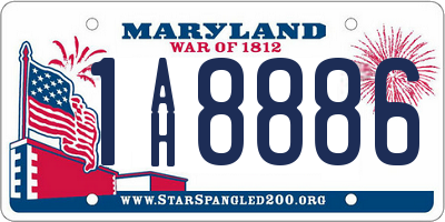 MD license plate 1AH8886