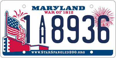 MD license plate 1AH8936