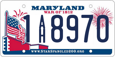 MD license plate 1AH8970
