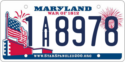 MD license plate 1AH8978