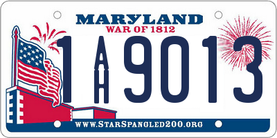 MD license plate 1AH9013