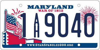 MD license plate 1AH9040