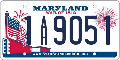 MD license plate 1AH9051