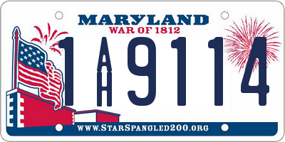 MD license plate 1AH9114