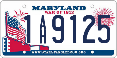 MD license plate 1AH9125