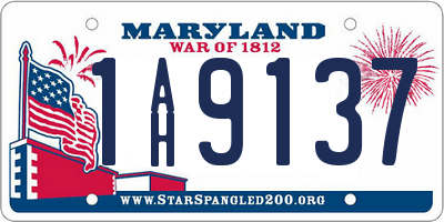 MD license plate 1AH9137