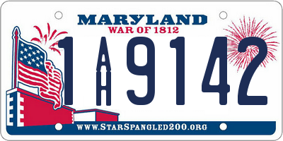 MD license plate 1AH9142