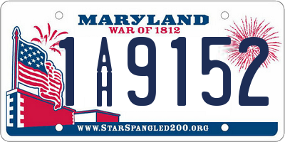 MD license plate 1AH9152