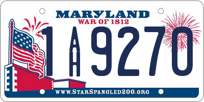 MD license plate 1AH9270