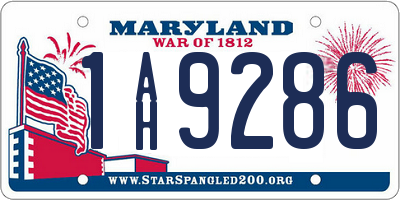 MD license plate 1AH9286