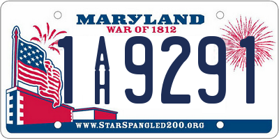 MD license plate 1AH9291