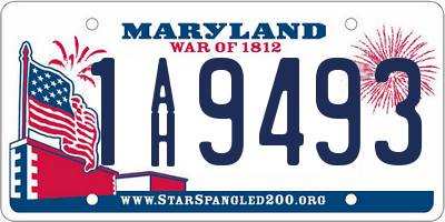 MD license plate 1AH9493