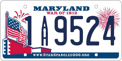 MD license plate 1AH9524