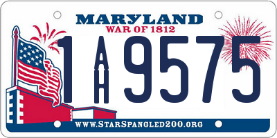 MD license plate 1AH9575