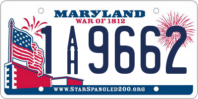 MD license plate 1AH9662