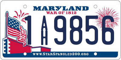 MD license plate 1AH9856