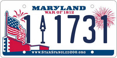 MD license plate 1AI1731