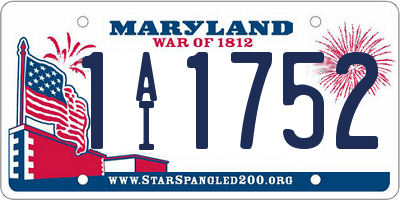 MD license plate 1AI1752