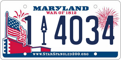 MD license plate 1AI4034