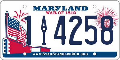 MD license plate 1AI4258