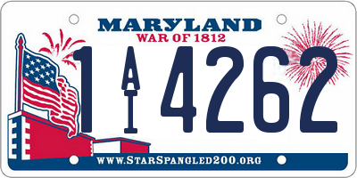 MD license plate 1AI4262