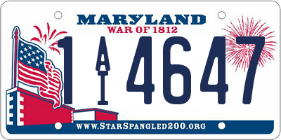 MD license plate 1AI4647