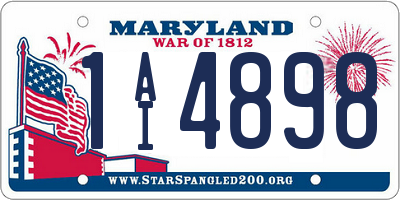 MD license plate 1AI4898