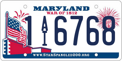 MD license plate 1AI6768