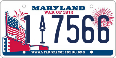 MD license plate 1AI7566