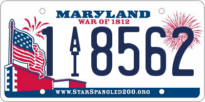 MD license plate 1AI8562