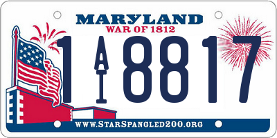 MD license plate 1AI8817