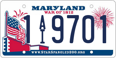 MD license plate 1AI9701