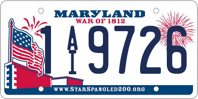 MD license plate 1AI9726