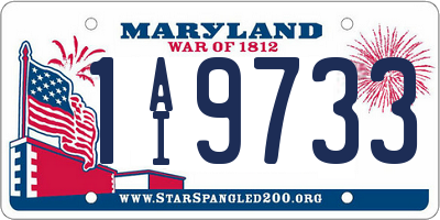 MD license plate 1AI9733