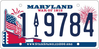 MD license plate 1AI9784
