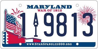 MD license plate 1AI9813
