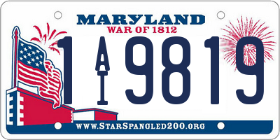 MD license plate 1AI9819
