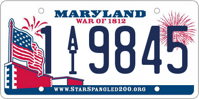 MD license plate 1AI9845