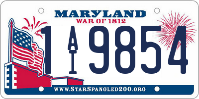 MD license plate 1AI9854