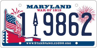 MD license plate 1AI9862