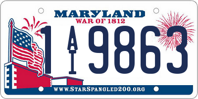 MD license plate 1AI9863