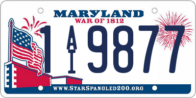 MD license plate 1AI9877