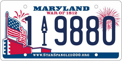MD license plate 1AI9880