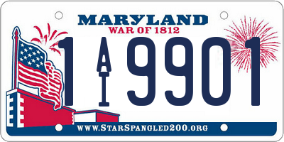 MD license plate 1AI9901