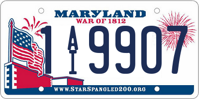 MD license plate 1AI9907