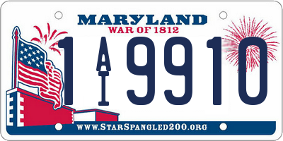 MD license plate 1AI9910
