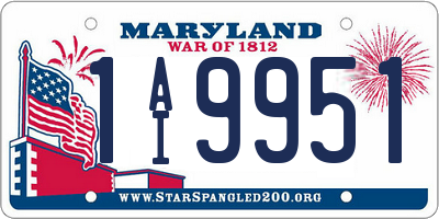 MD license plate 1AI9951