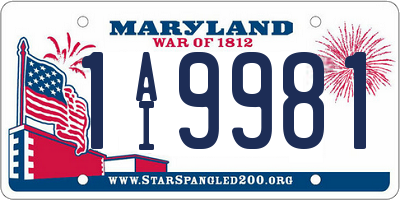 MD license plate 1AI9981