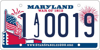 MD license plate 1AJ0019